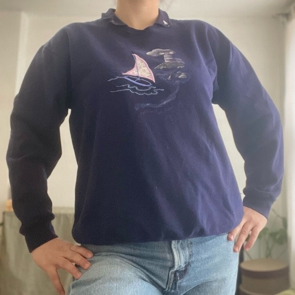 3/$25  Reflections Purple V-Neck Sweater - Picture 2 of 3